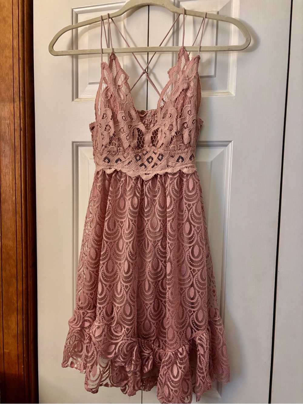 Free People Pink Adelia Lace Dress